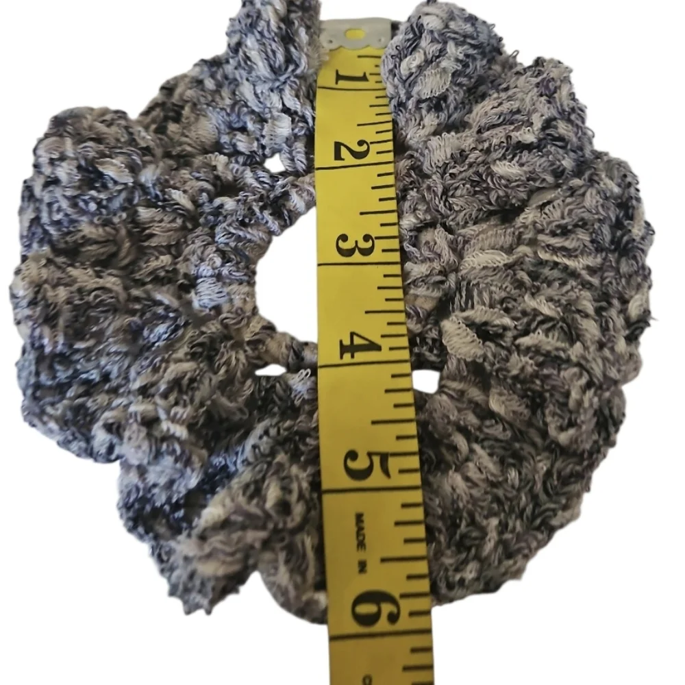 Handmade Tutu-Inspired Ballerina Knit Scrunchie Crochet gray New Hair Accessory